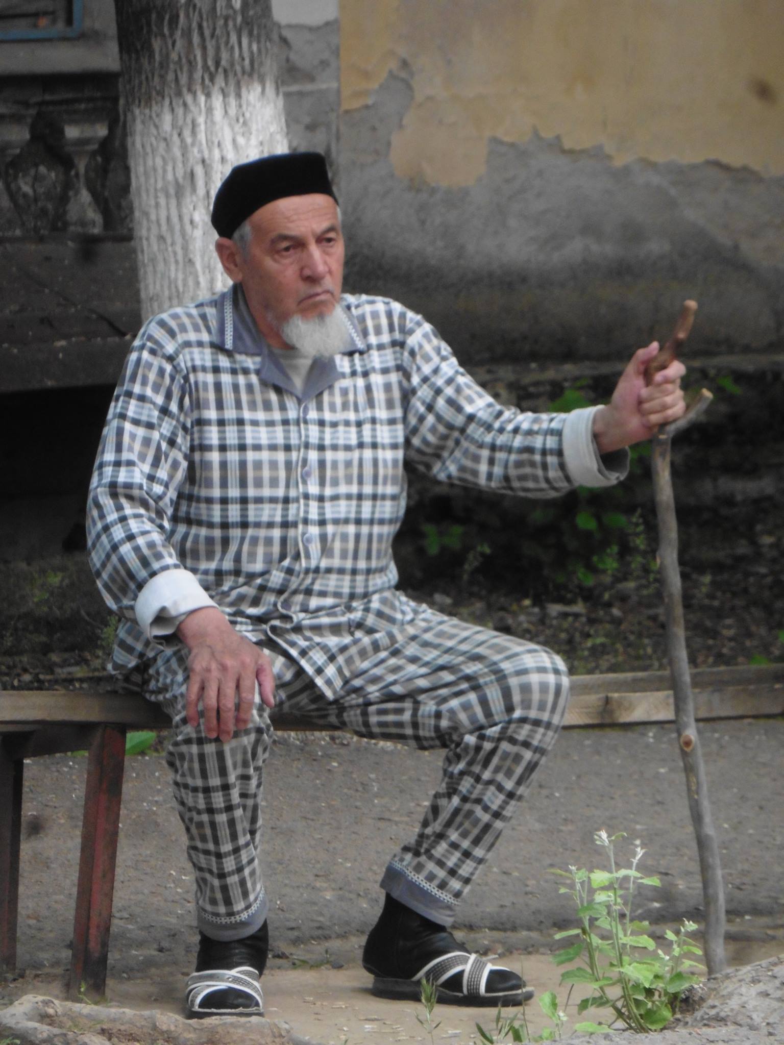 Local old man, Yangiabad, Uzbekistan